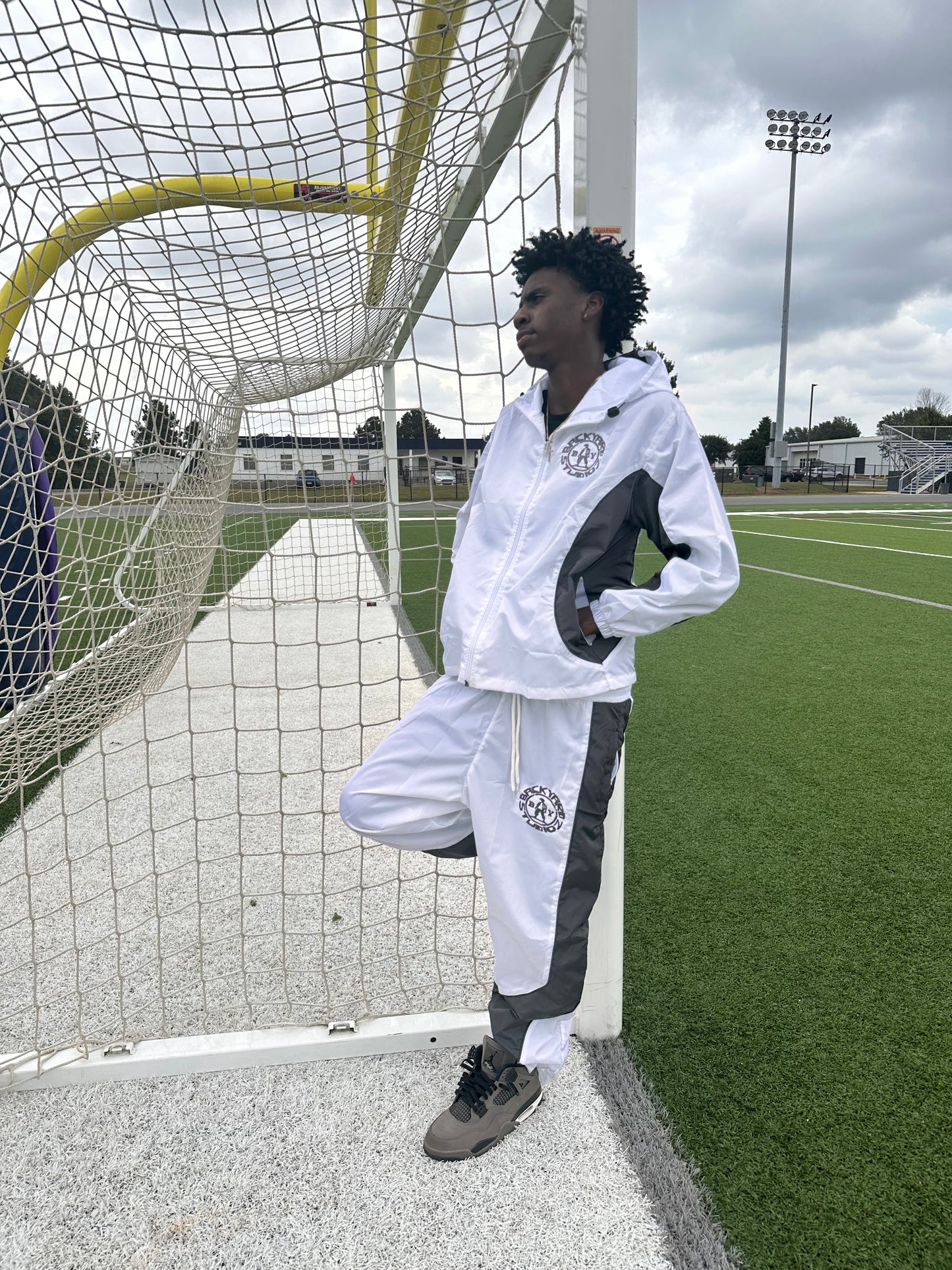 White Windbreaker Set