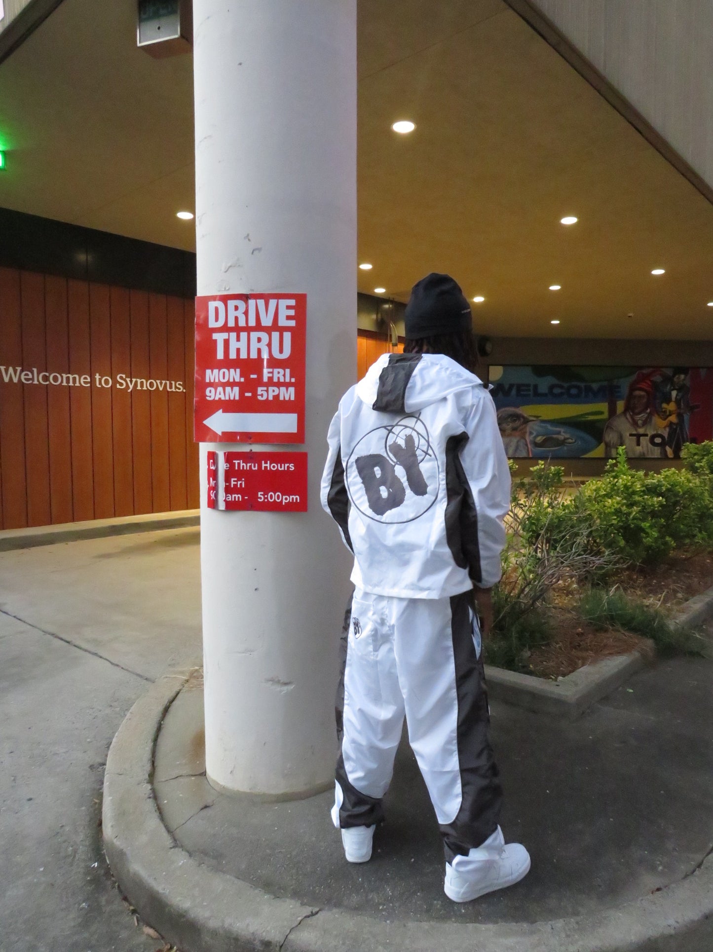 White Windbreaker Set