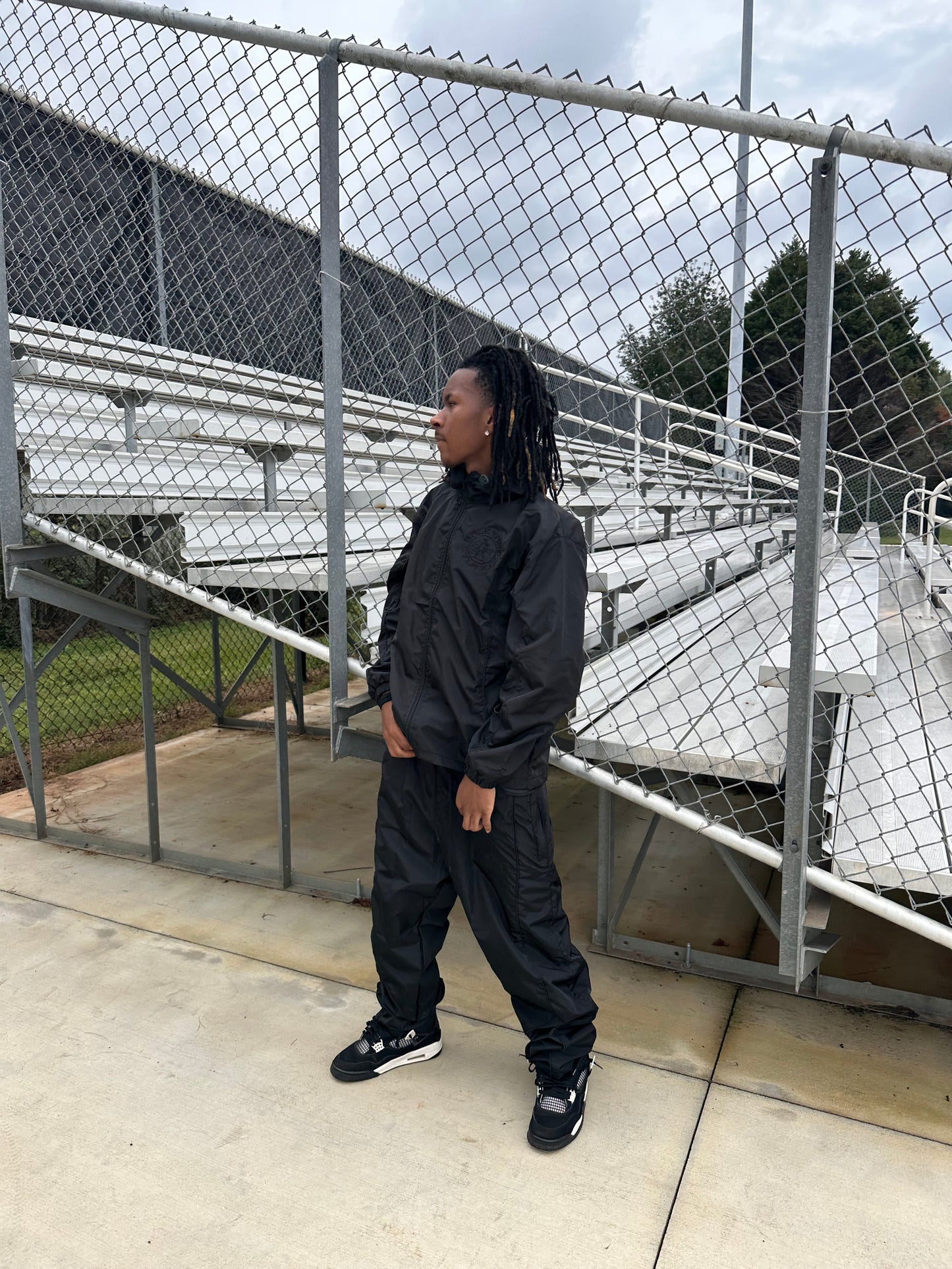 Black Windbreaker Set