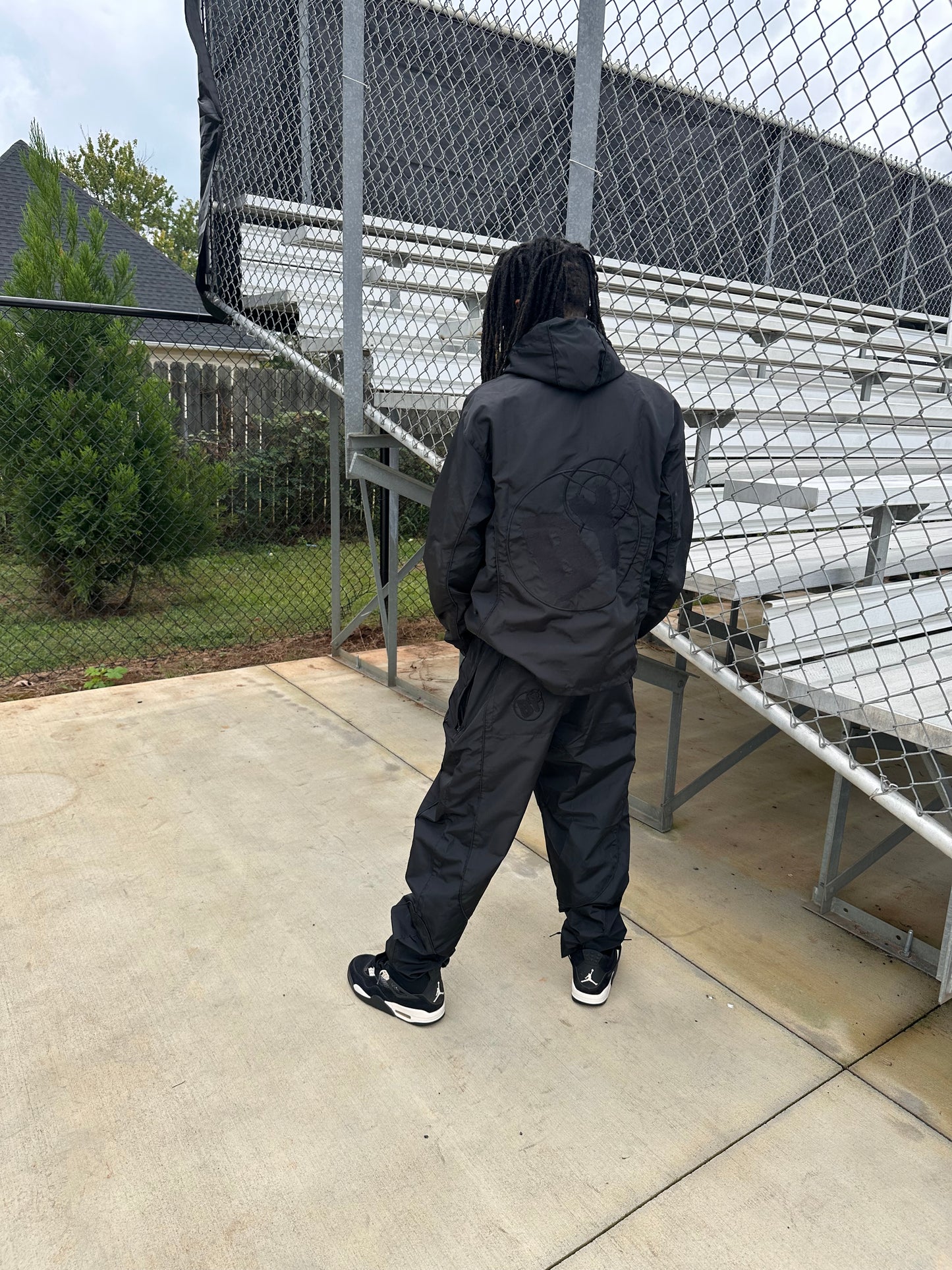 Black Windbreaker Set