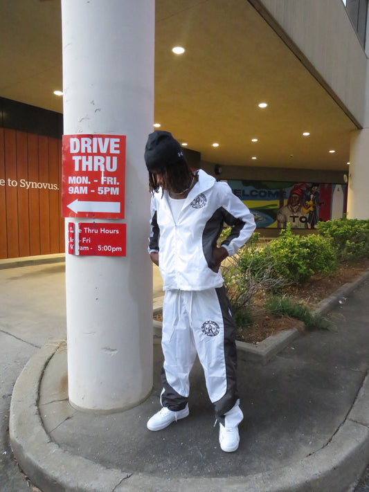 White Windbreaker Set