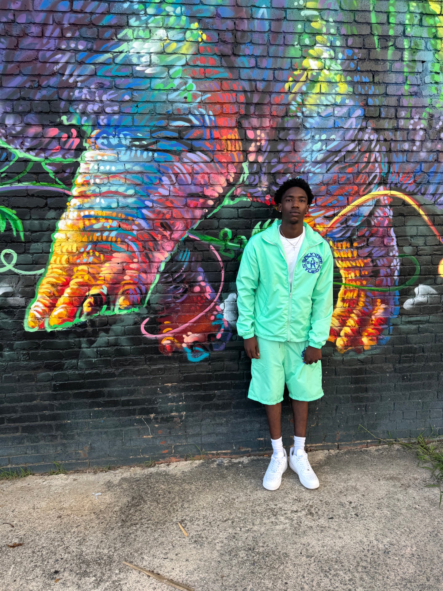 Teal Nylon Backyard Tracksuit
