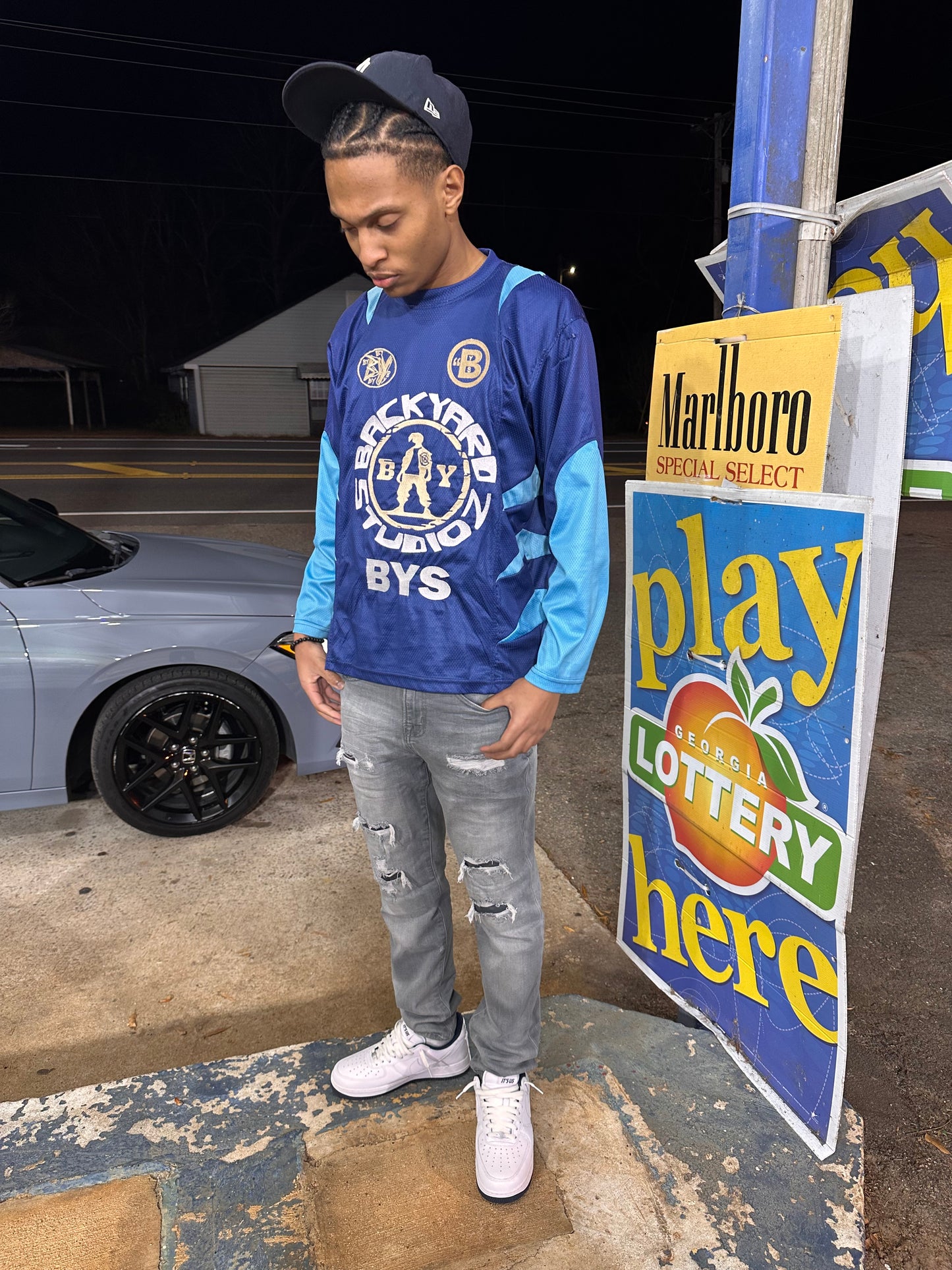 Navy Backyard Longsleeve Jersey