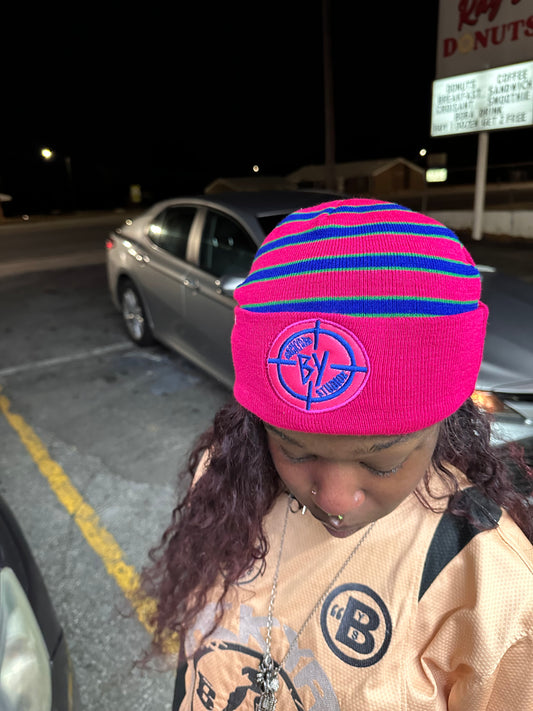 Pink Stay Focused On Your Target Beanie