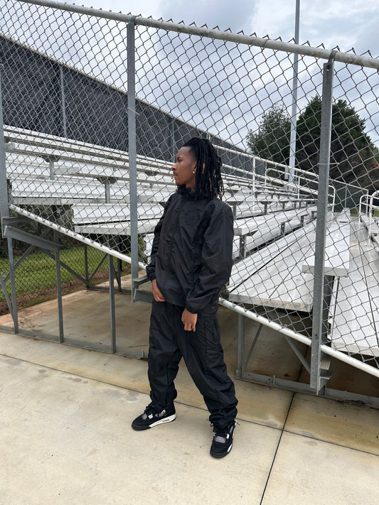 Black Windbreaker Set