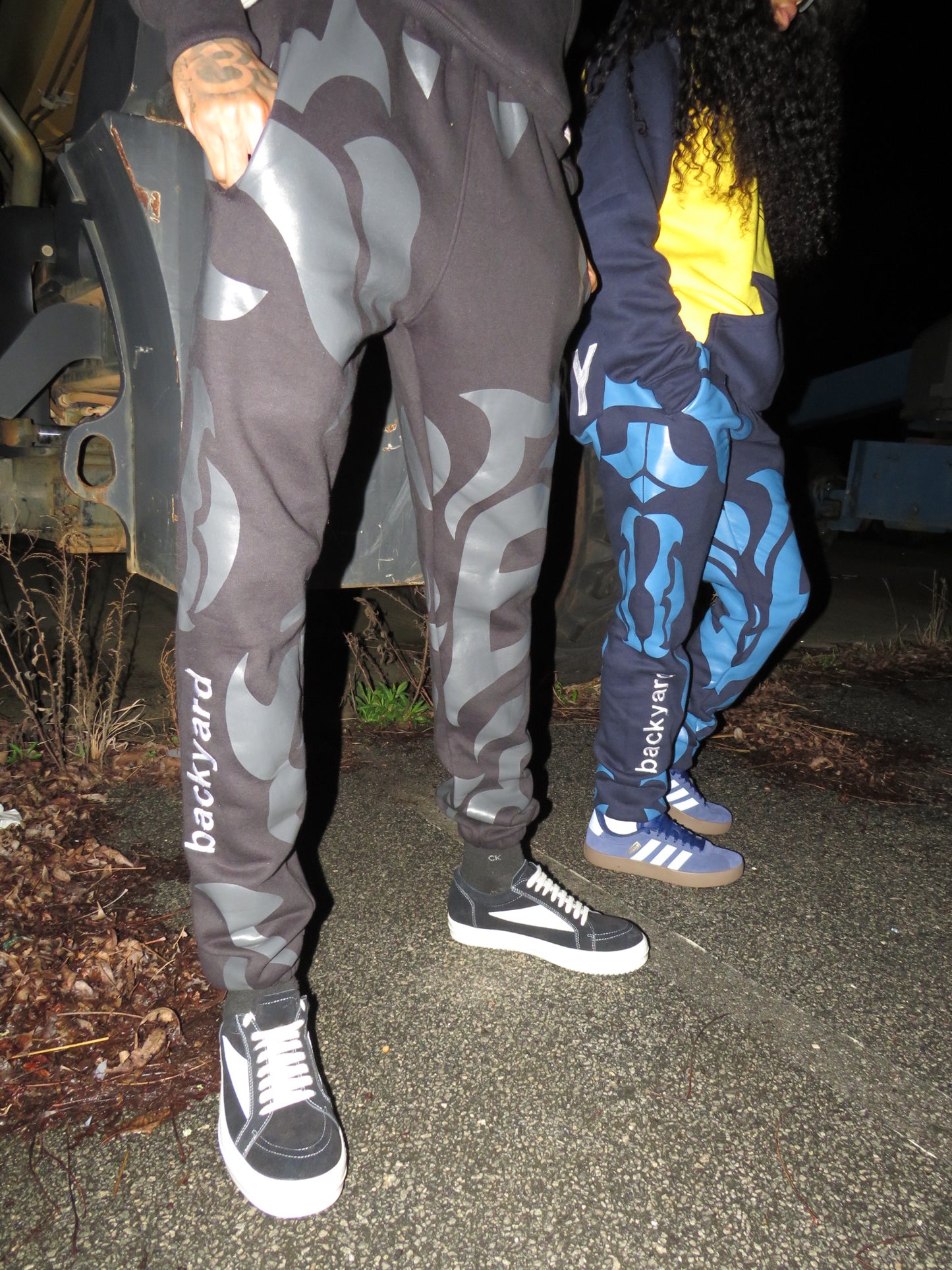 Navy Backyard Pattern Sweatpants