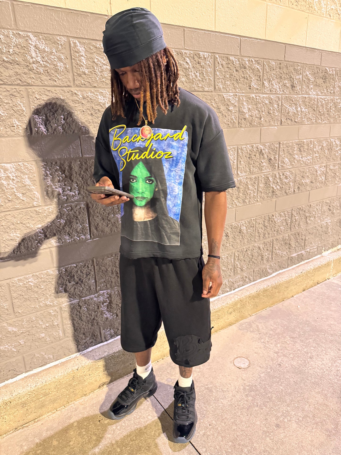 Black Green Faced Girl Tee