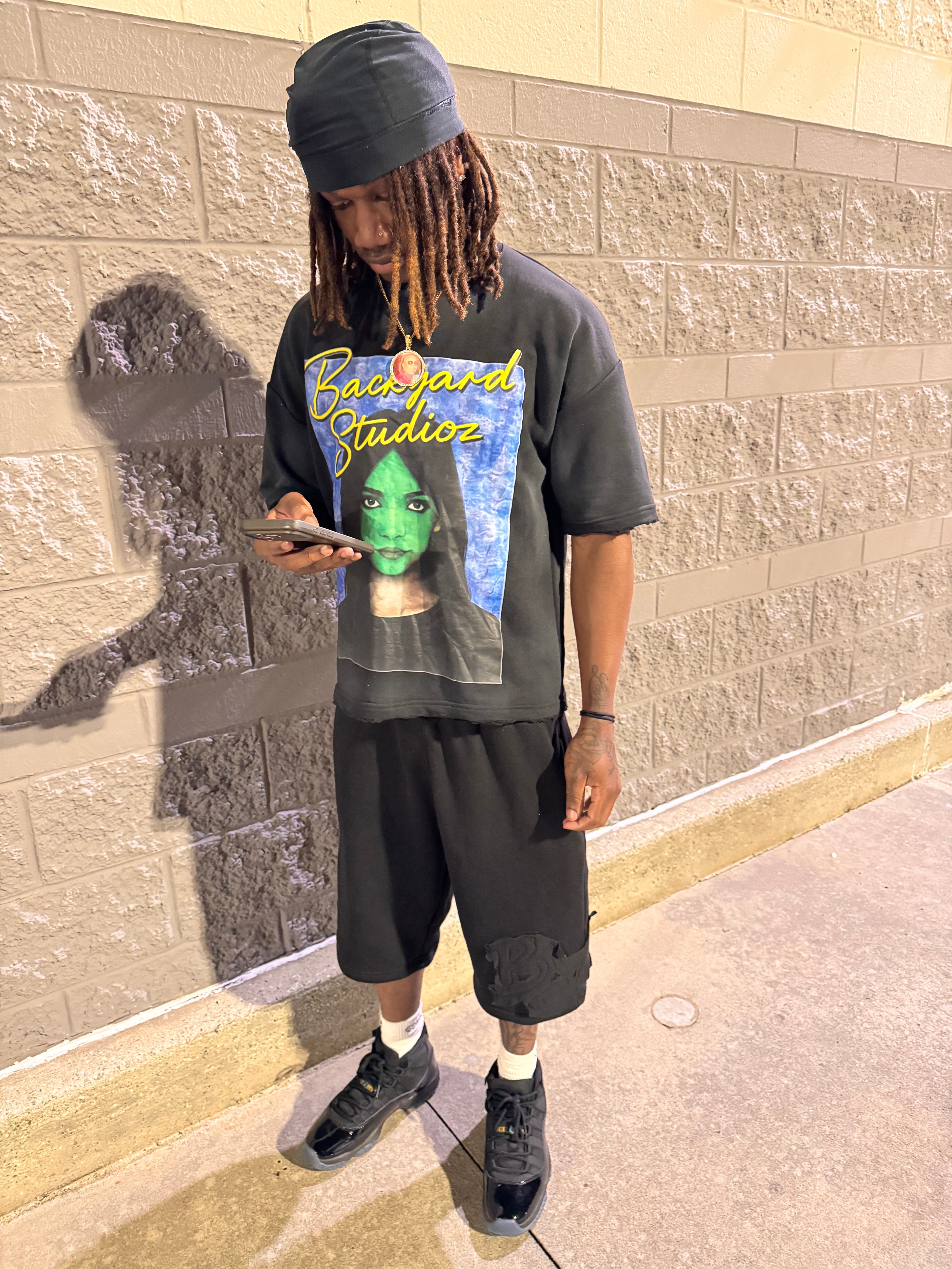 Black Green Faced Girl Tee