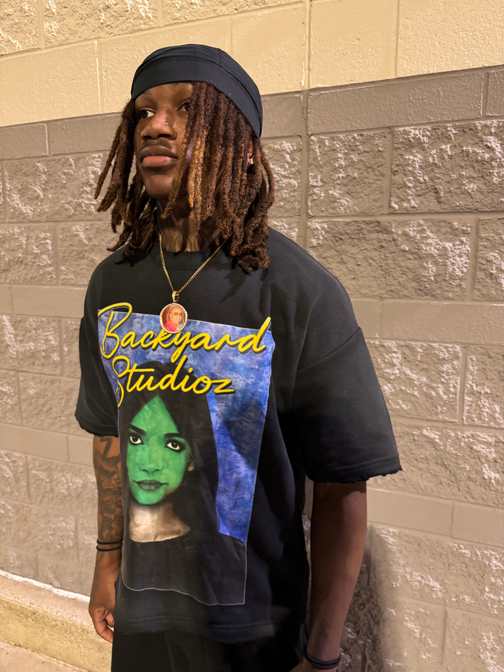 Black Green Faced Girl Tee