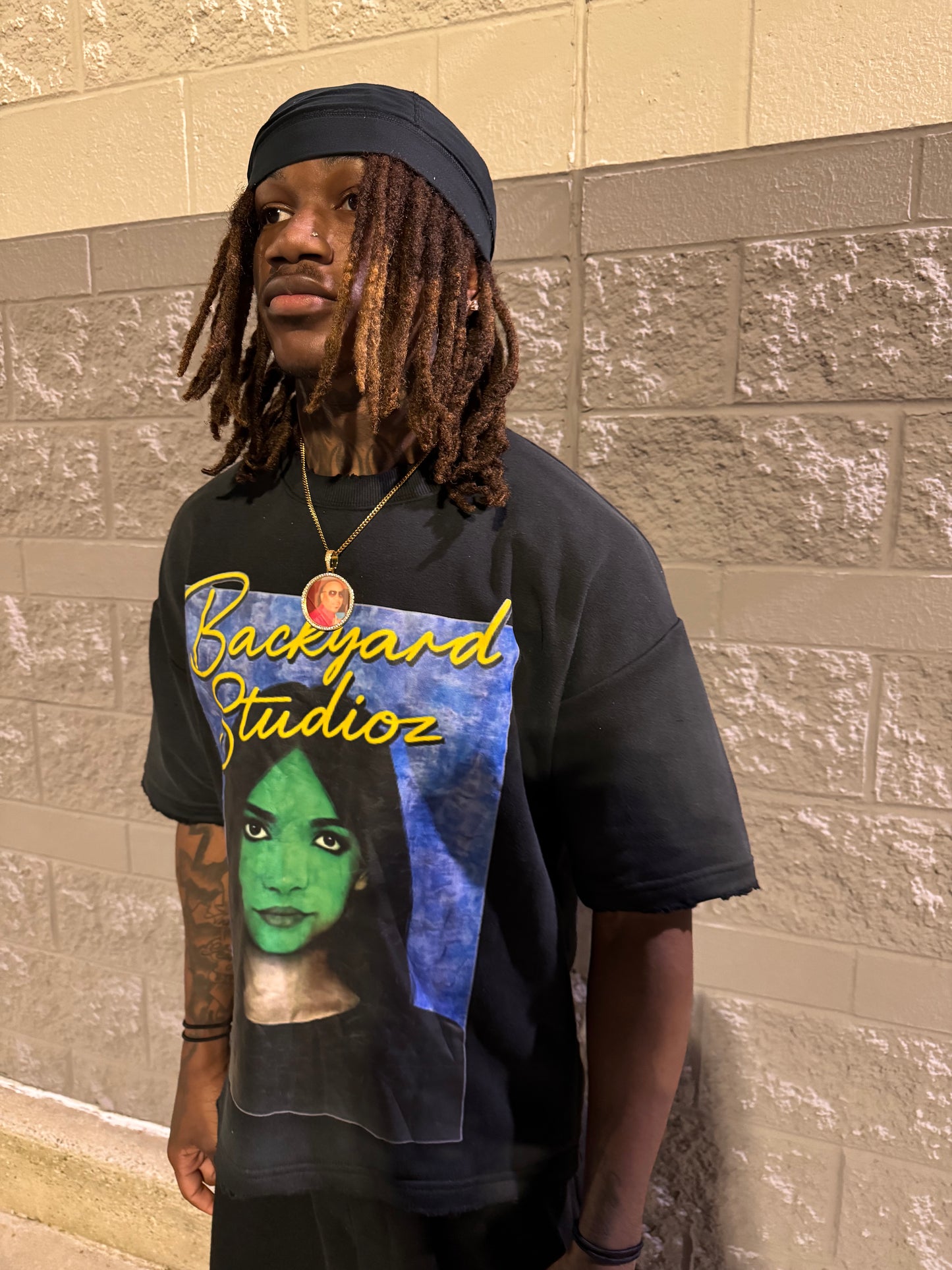 Black Green Faced Girl Tee