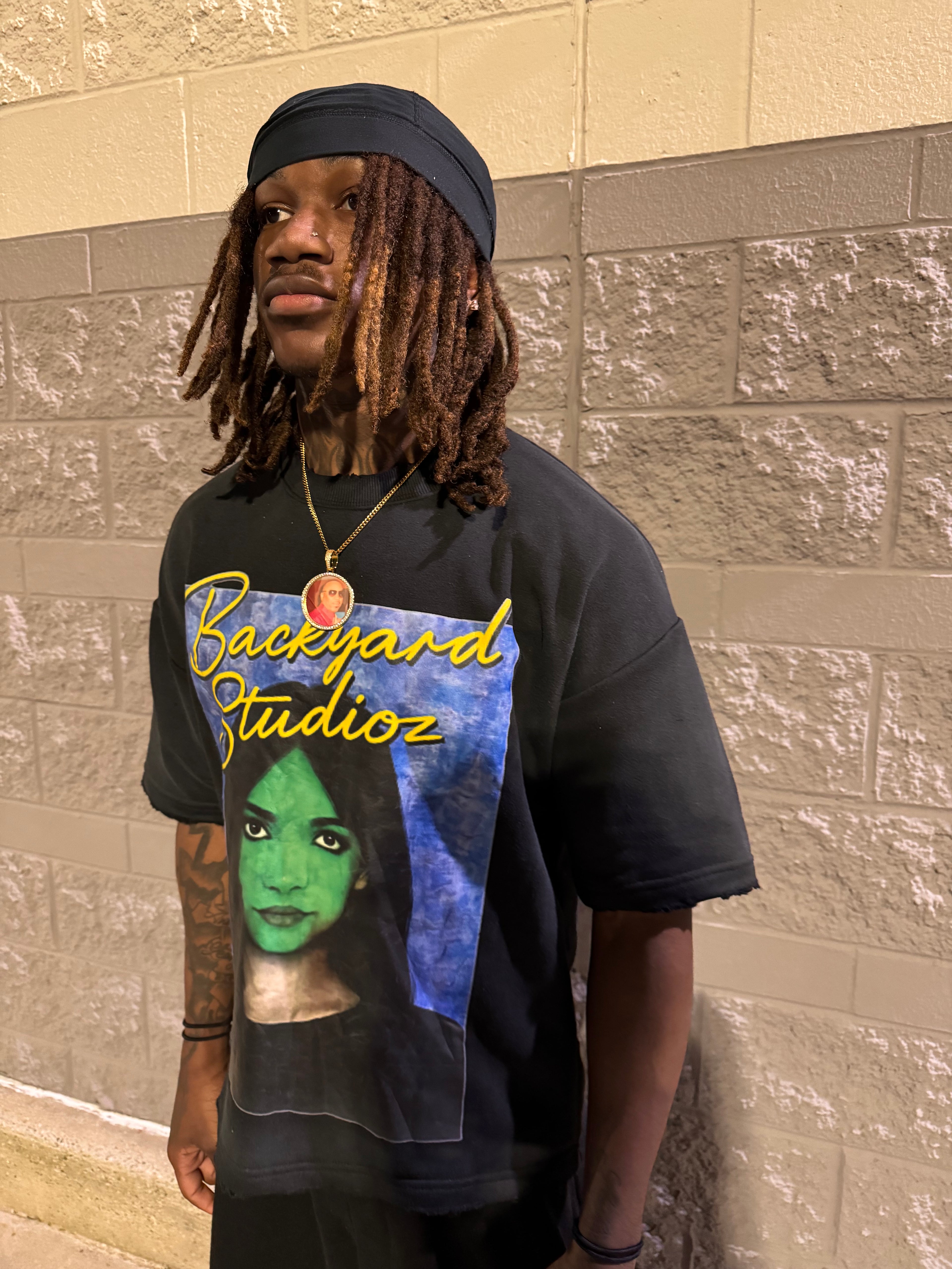 Black Green Faced Girl Tee