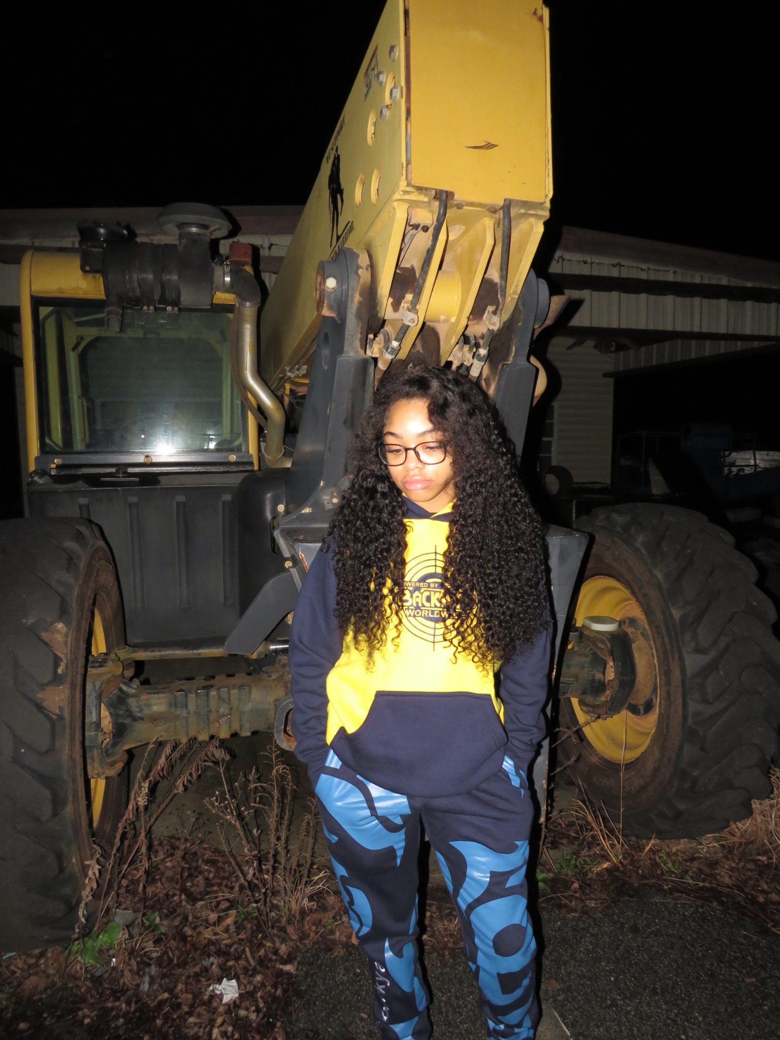 Navy and Yellow Backyard Worldwide Hoodie