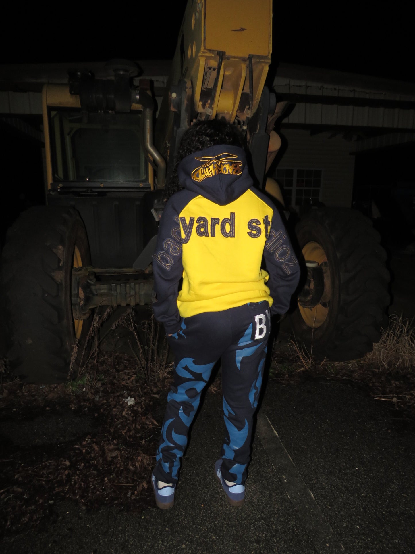 Navy and Yellow Backyard Worldwide Hoodie