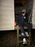 Black Pink And Green Leather Stitched BY Sweatsuit